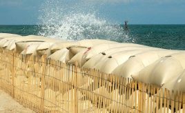 giant sandbags being used for erosion control of Great Lakes