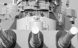 battleship with anti corrosion fabric on their guns