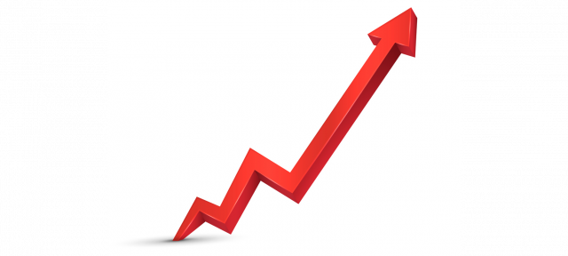 red arrow showing rising resin prices